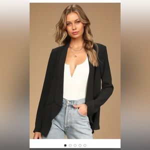 Lulus Miss Punctuality black blazer